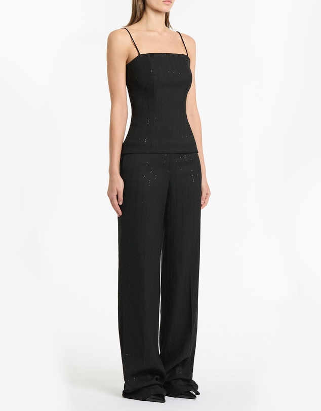 Carla Zampatti - Black Starlight Twill Bustier Top