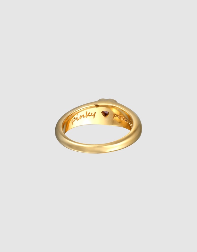 Elli Jewelry - Ring Pinky Crystal Heart Valentine 925 Sterling Silver Gold-Plated