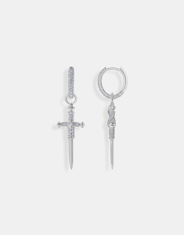 THOMAS SABO - Single hoop earring with sword & white stones