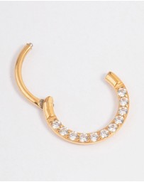 Lovisa - Gold Plated Titanium Cubic Zirconia Clicker Earring 7mm