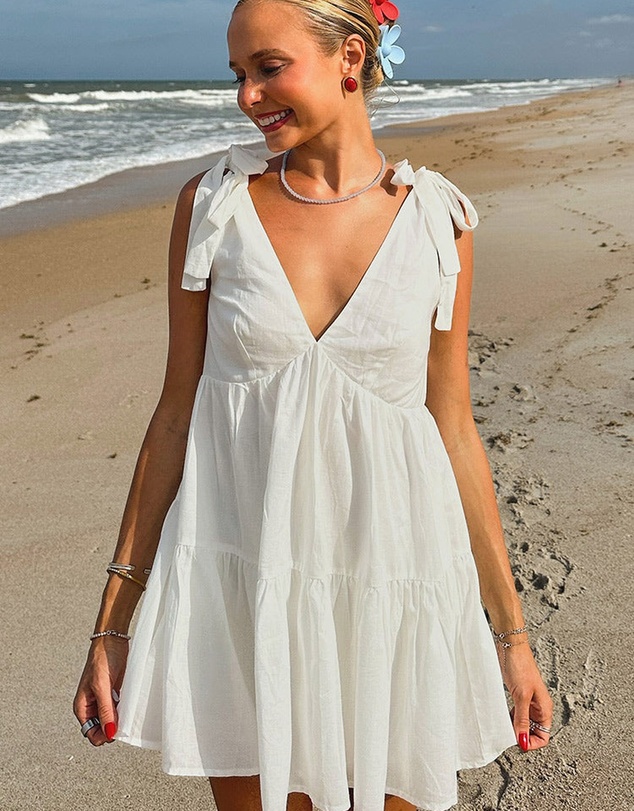 Beginning Boutique - Angel Girl White Mini Dress