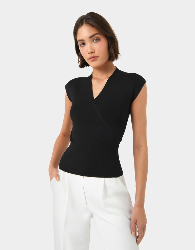 Forcast - Ani Wrap Knit Top