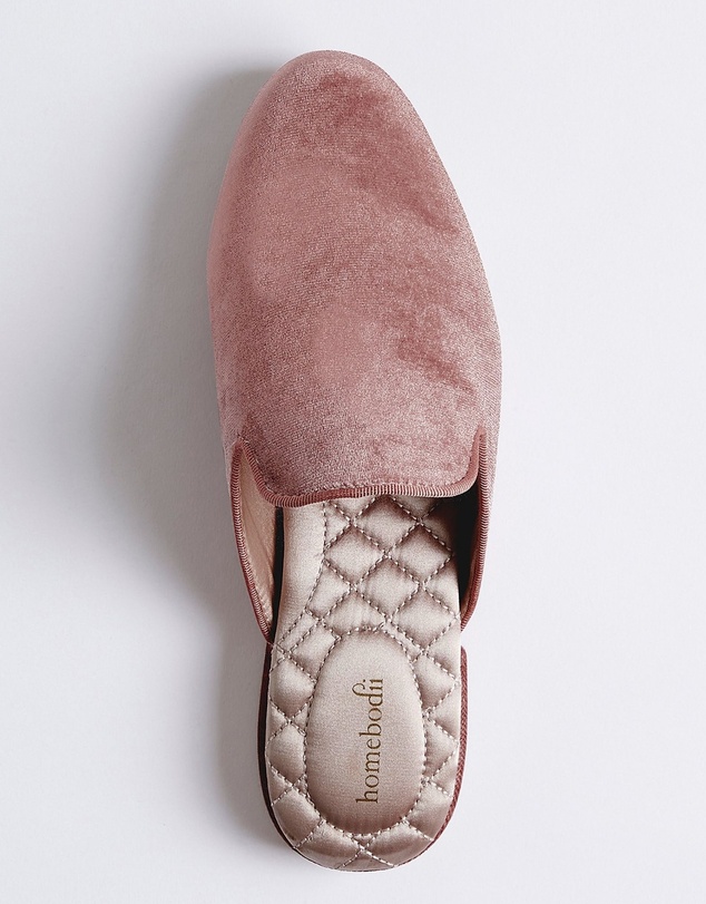 Homebodii - Florence Womens Velvet Slipper - Dusty Rose