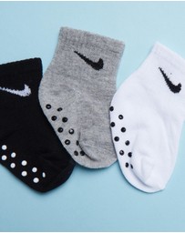 Nike - 3-Pack Core Swoosh No Slip Infant Ankle Socks - Babies