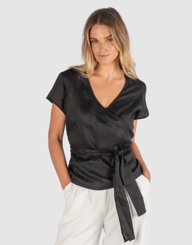 CAMIXA - VERONICA Wrap Linen Shirt