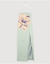 Revibe - Repaired LEO LIN Clemence Embroidered Split Maxi Dress - AU 12
