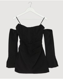 Revibe - Repaired Shona Joy Oakley Strapless Draped Mini Dress - AU 8