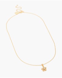 Lovisa - Waterproof Gold Plated Stainless Steel Cubic Zirconia Flower Outline Pendant Necklace