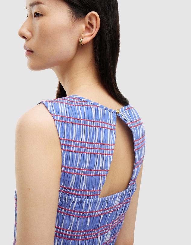 Tommy Hilfiger - Stripe Smock Sleeveless Fit And Flare Maxi Dress