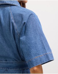 The Fated - Twila Chambray Mini Shirt Dress