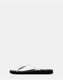 Vionic - Beach Manly Toe Post Sandal - Black/White