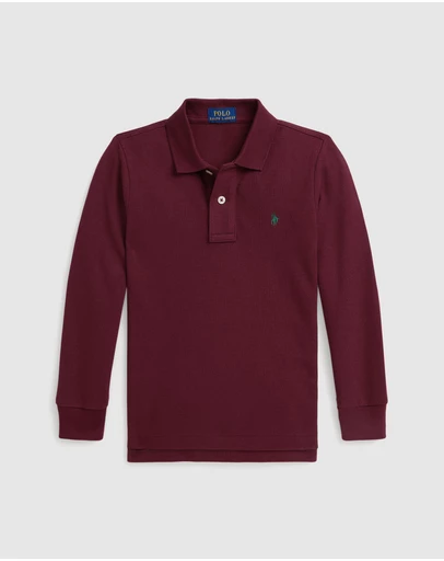 Polo Ralph Lauren - Cotton Mesh Long-Sleeve Polo Shirt - ICONIC EXCLUSIVE - Babies-Kids
