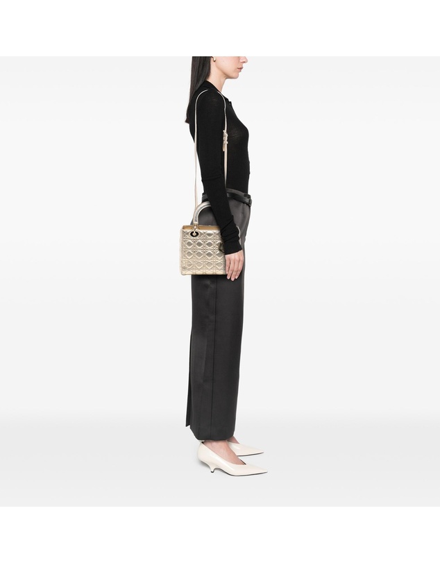 Pre-Loved by Azura Reborn - Pre-Loved Medium Metallic Lambskin Cannage Lady Dior