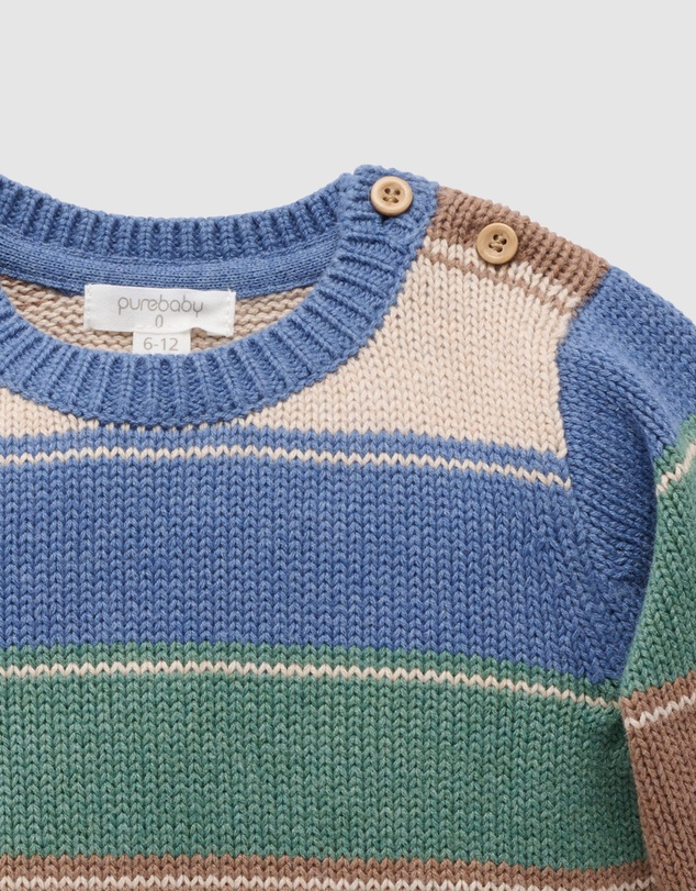 Purebaby - Forest Striped Jumper -Kids-Babies