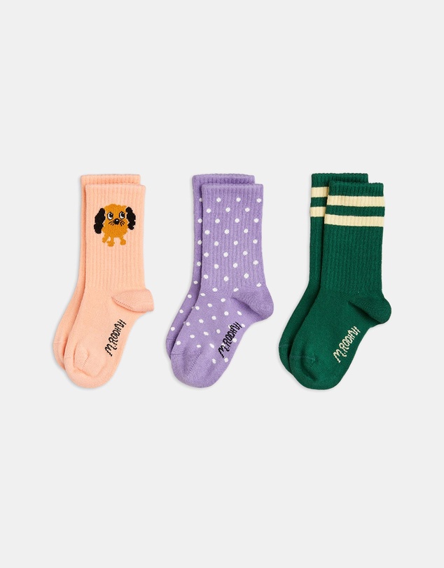 Mini Rodini - Doggie 3-Pack Socks - Babies-Teens