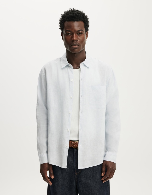 Cotton On - Relaxed Linen Long Sleeve Shirt