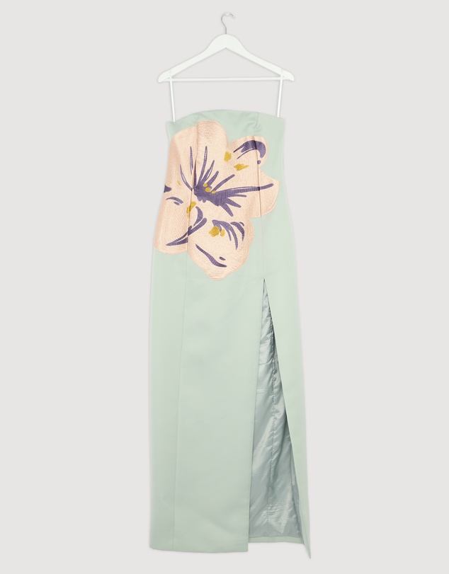 Revibe - Repaired LEO LIN Clemence Embroidered Split Maxi Dress - AU 12