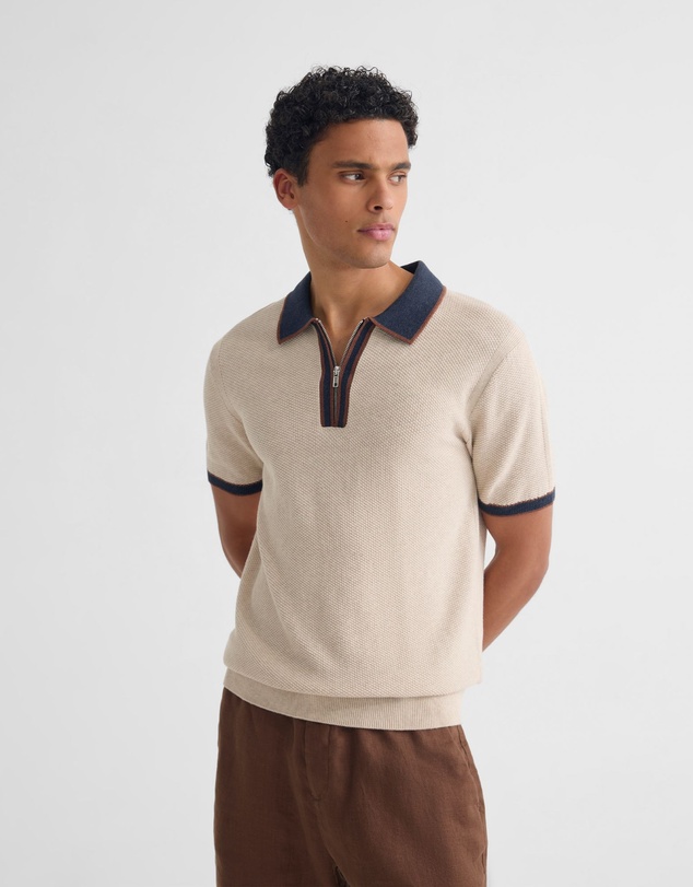 Oxford - Holden Zip Neck Knitted Polo