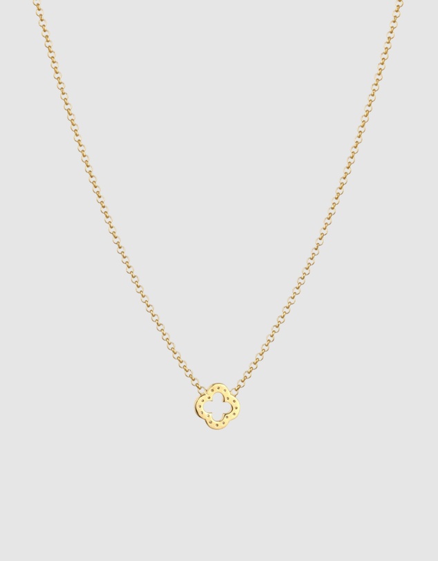 Elli Jewelry - Necklace Choker Crystal Cloverleaf 925 Sterling Silver Gold-Plated