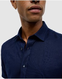 Politix - Embroidered Floral Short Sleeve Shirt