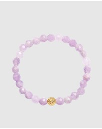 Nialaya Jewellery - Wristband with Amethyst Lavender and Gold