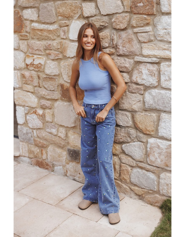 Petal & Pup - Ari Ribbed Tank Top - Cornflower Blue