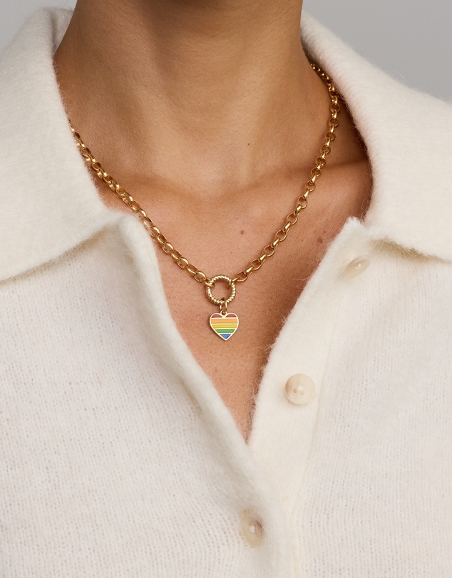 Michael Hill - Rainbow Heart Pendant in 18Kt Vermeil with Enamel