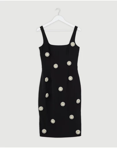 Revibe - Repaired BY JOHNNY. Priscilla Pearl Midi Dress - AU 10