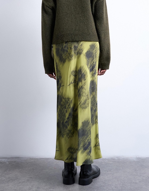 TOPSHOP - Bias Maxi Skirt With Blurred Floral Print