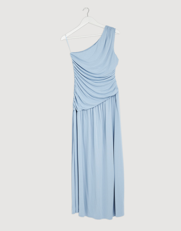 Revibe - Repaired AERE Aloma One Shoulder Ruched Dress - AU 12