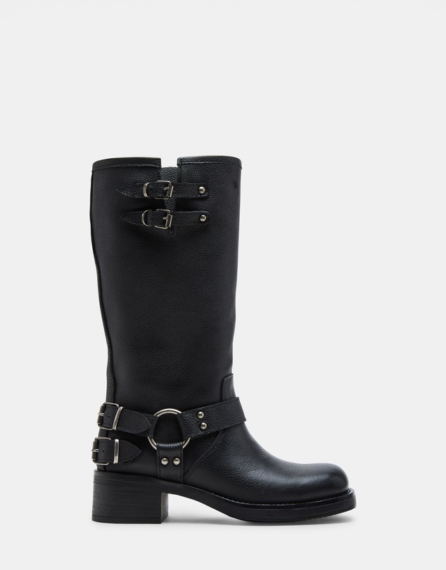 Steve Madden - Astor Black Leather Boots