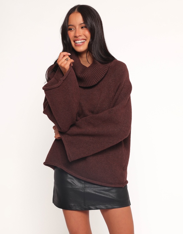 Petal & Pup - Bindy Cowlneck Knit Sweater - Brown
