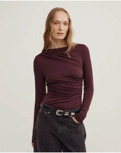 Witchery - Draped Jersey Long Sleeve Top