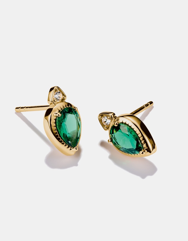 THOMAS SABO - THOMAS SABO Stud Earrings with Green Stones