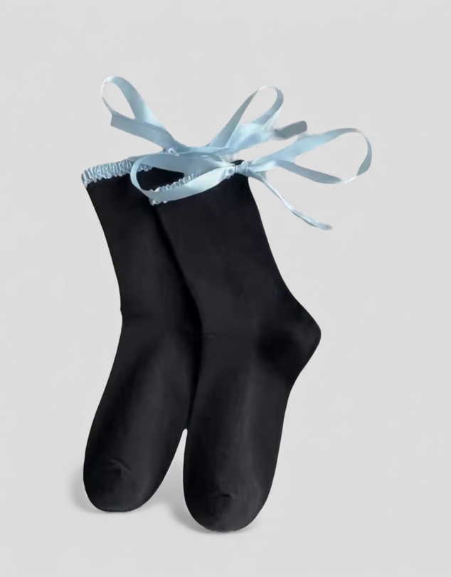 High Heel Jungle - Lara Satin Trim Cotton Socks - 2 Pairs