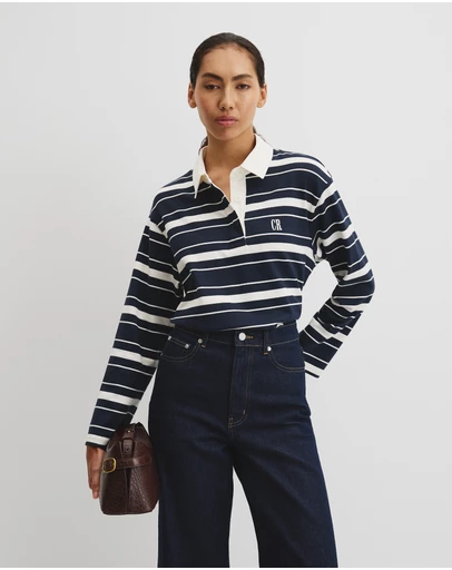 Country Road - Australian Cotton Stripe Rugby Polo Sweat