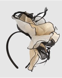 Max Alexander - Nude Black Organza Flower Fascinator