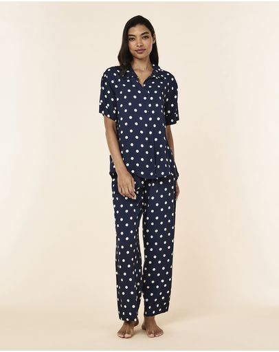 Deep Navy/Cream Spot