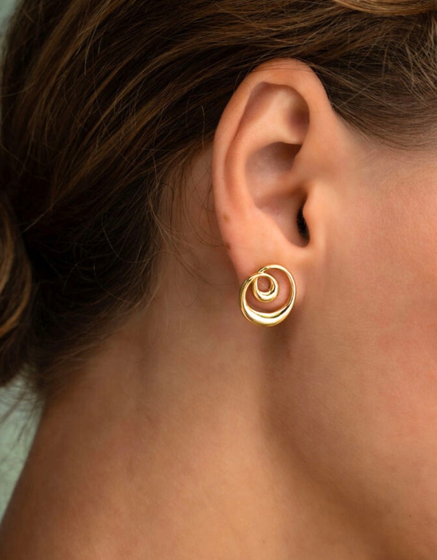 Ottoman Hands - Dalia Twist GoldStud Earrings
