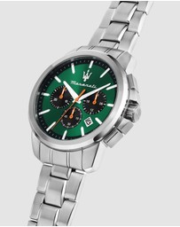 Maserati - Maserati Successo 42mm Chrono Green Dial Stainless Steel Strap Watch