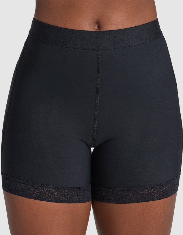 Leonisa - Mid-Rise Bottom-Lifting Shaper Shorts with Lace