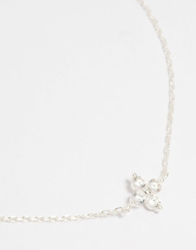 Lovisa - Sterling Silver Cubic Zirconia Micro Flower Bracelet
