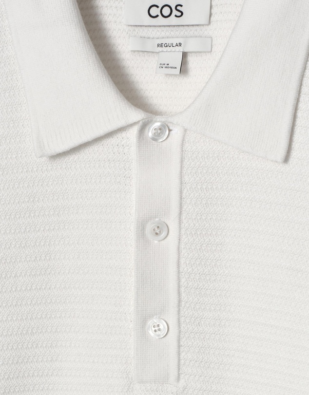 COS - Textured Knitted Cotton Polo Shirt