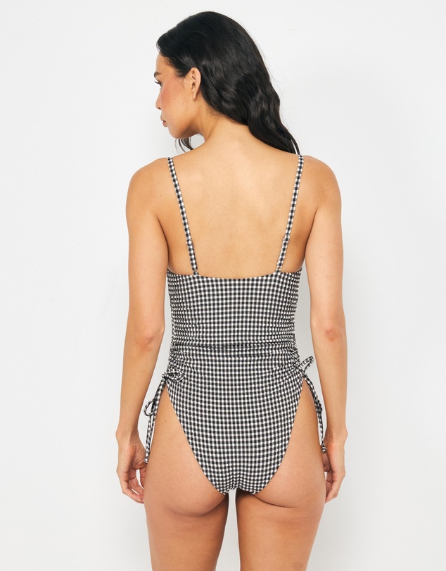 AERE - Sienna Gingham Tie Side Swimsuit