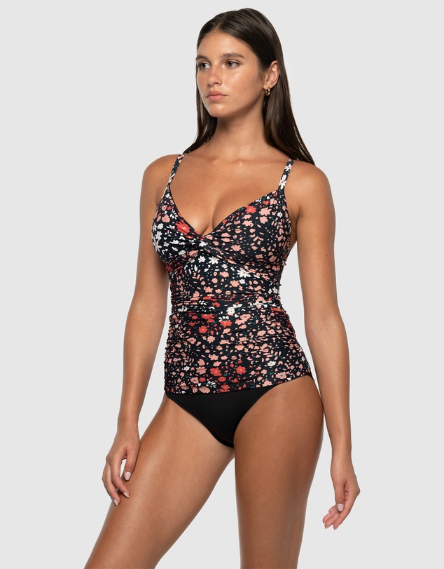 Nip Tuck Swim - Fleur Fiesta Kate Multifit Ruched Front Tankini Top
