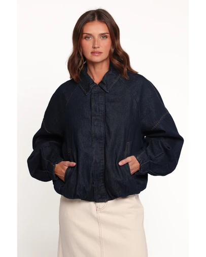 Petal & Pup - Janet Bomber Jacket - Dark Denim Wash