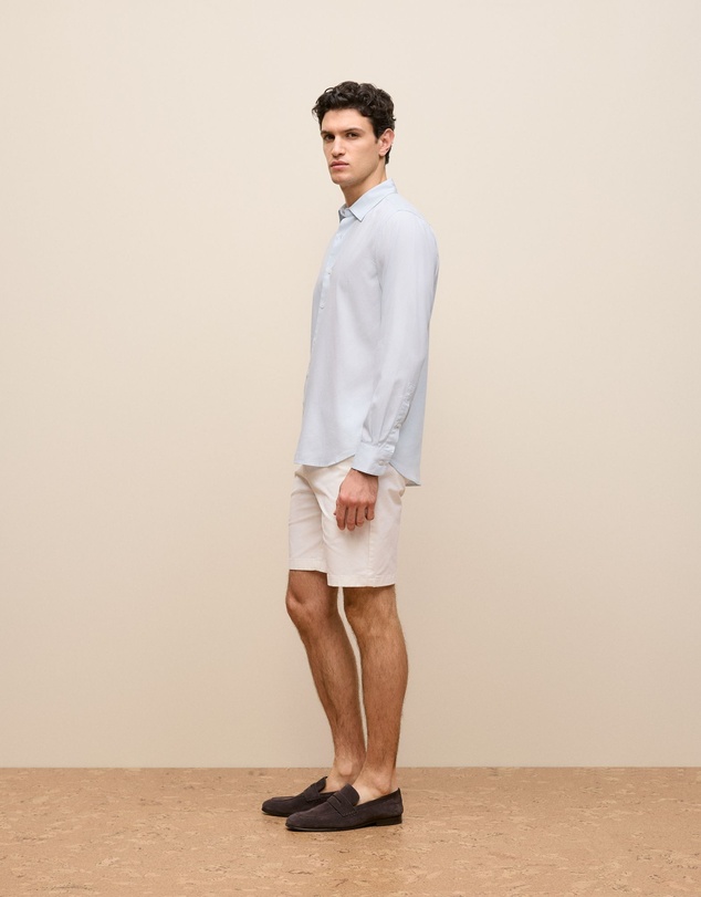 Trenery - Tailored Fit Soft Long Sleeve Shirt in Ice Blue
