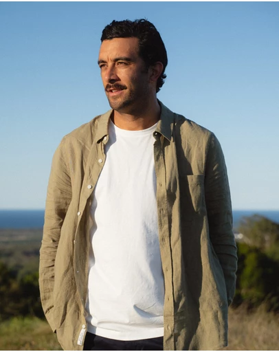 Sportscraft - Long Sleeve Linen Yarn Dyed Shirt
