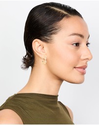 Lovisa - Gold Plated Cubic Zirconia Flower Large Round Hoop Earrings