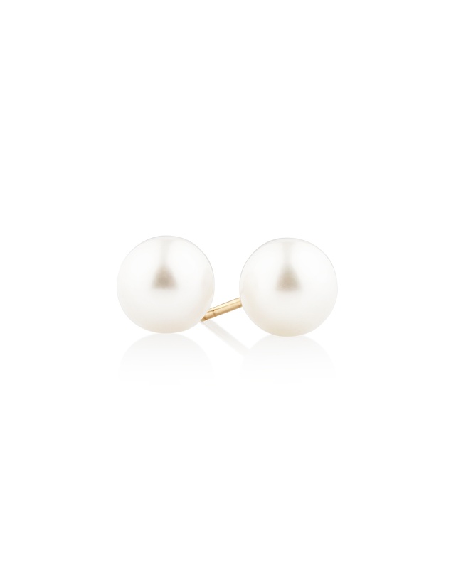 Michael Hill - Stud Earrings with 7mm Round Cultured Freshwater Pearls in 10kt Yellow Gold